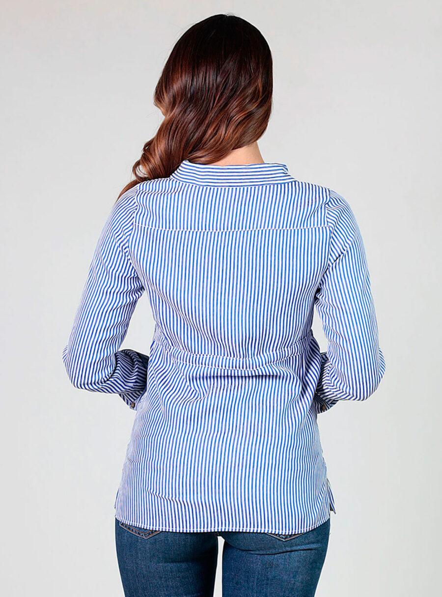 Camisa rayas con cinturón ajustable - Imagen 5