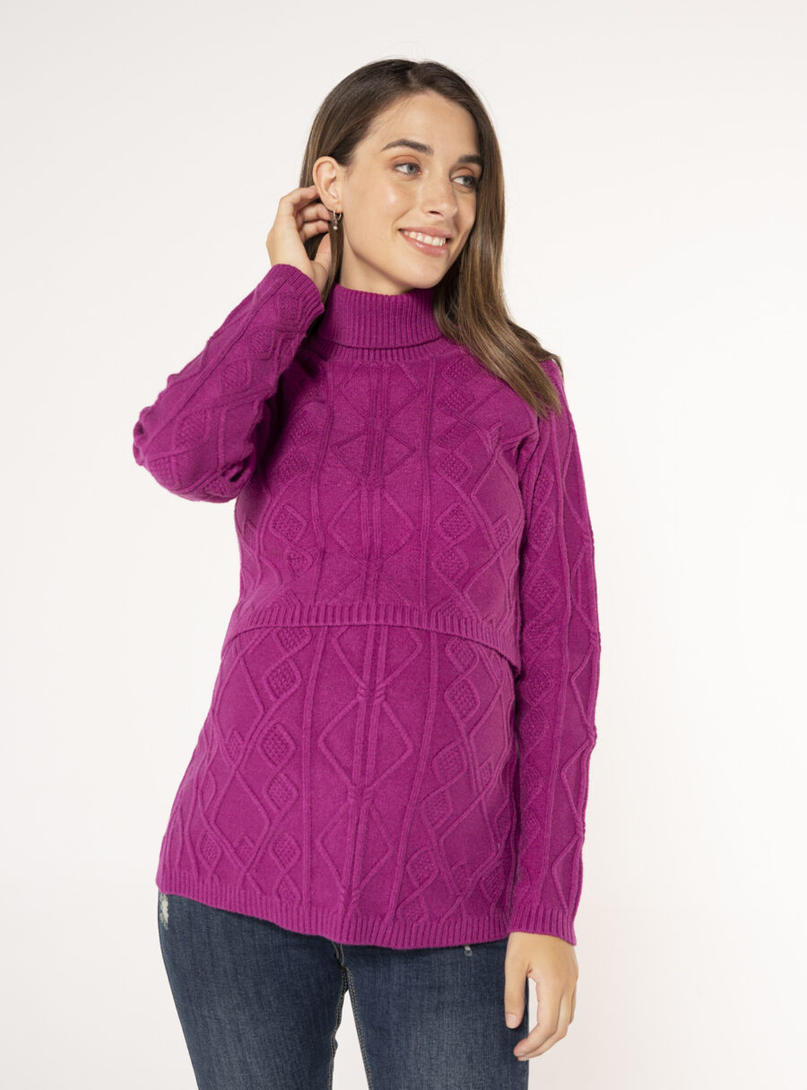 Jersey lactancia con cuello cisne