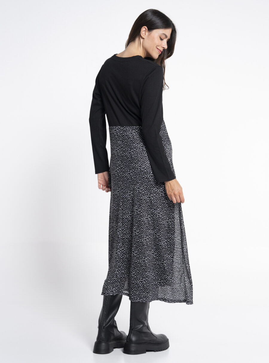 Vestido premamá de tul con top de canalé - Imagen 3