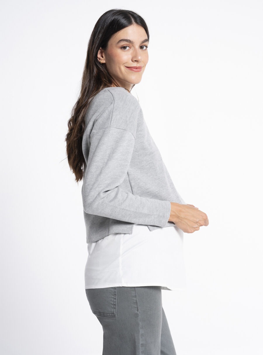 Suéter premamá con camisa falsa - Imagen 2