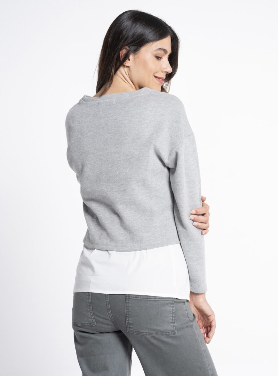 Suéter premamá con camisa falsa - Imagen 3