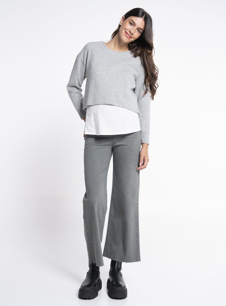 Suéter premamá con camisa falsa - Imagen 4