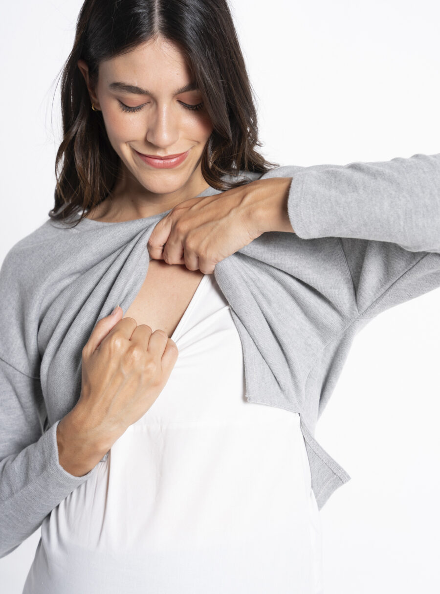 Suéter premamá con camisa falsa - Imagen 6