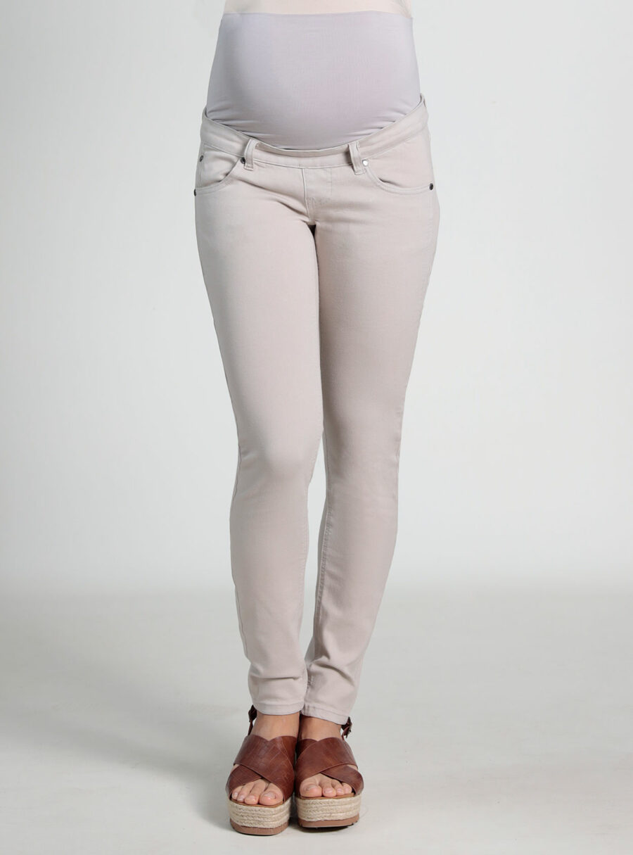 Pantalón premamá de sarga básico de 5 bolsillos