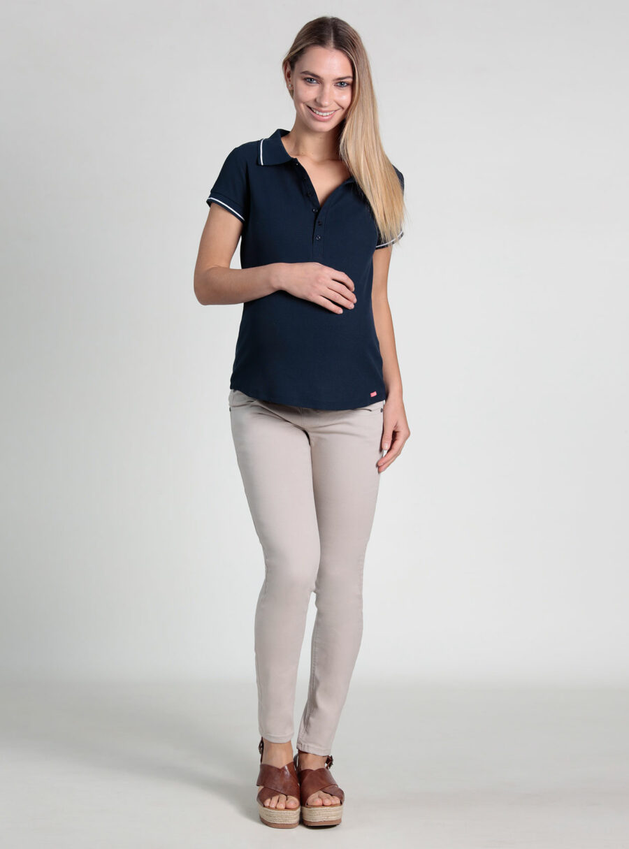 Pantalón premamá de sarga básico de 5 bolsillos - Imagen 4