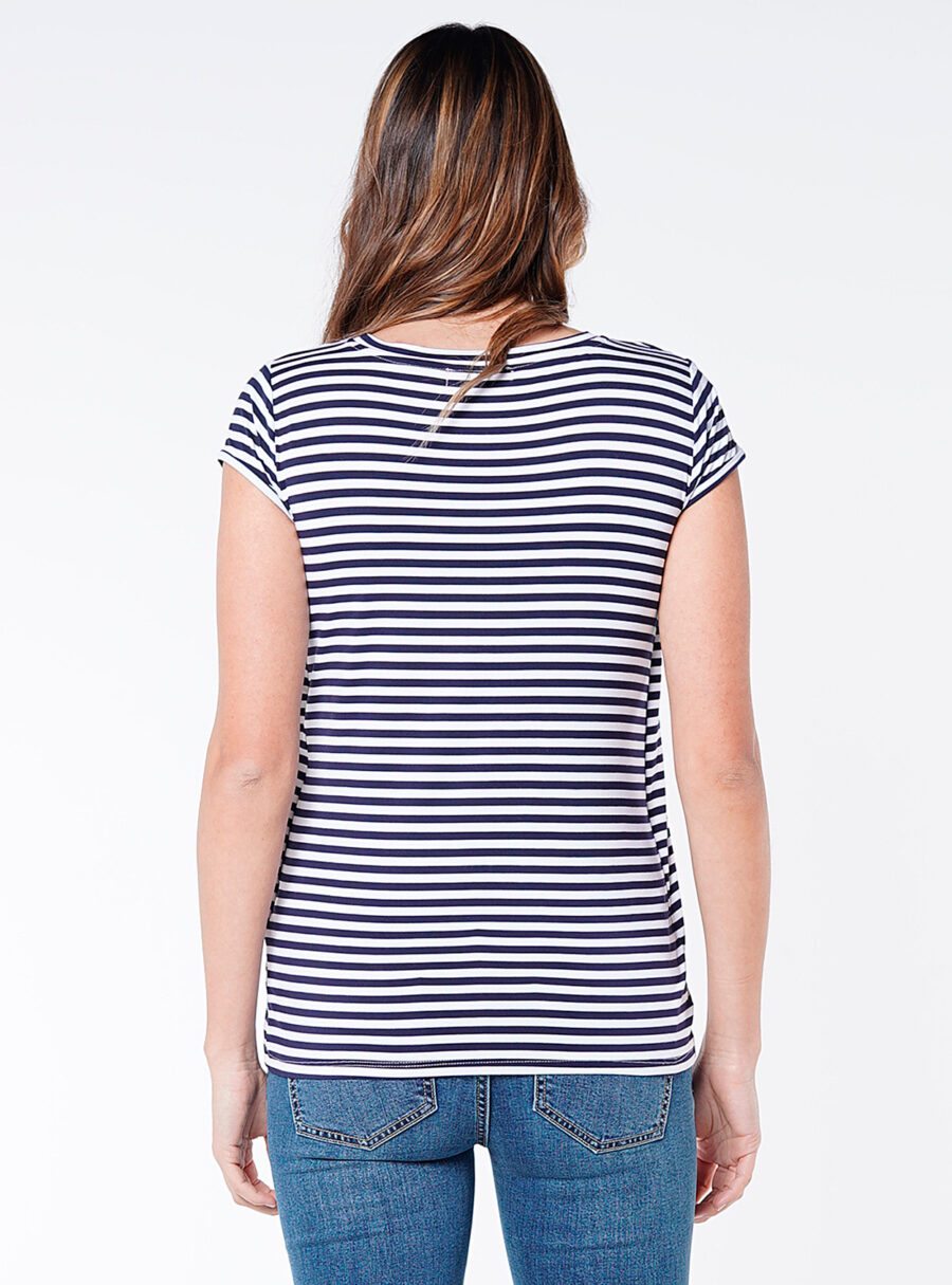 Camiseta lactancia cruzada con rayas - Imagen 3