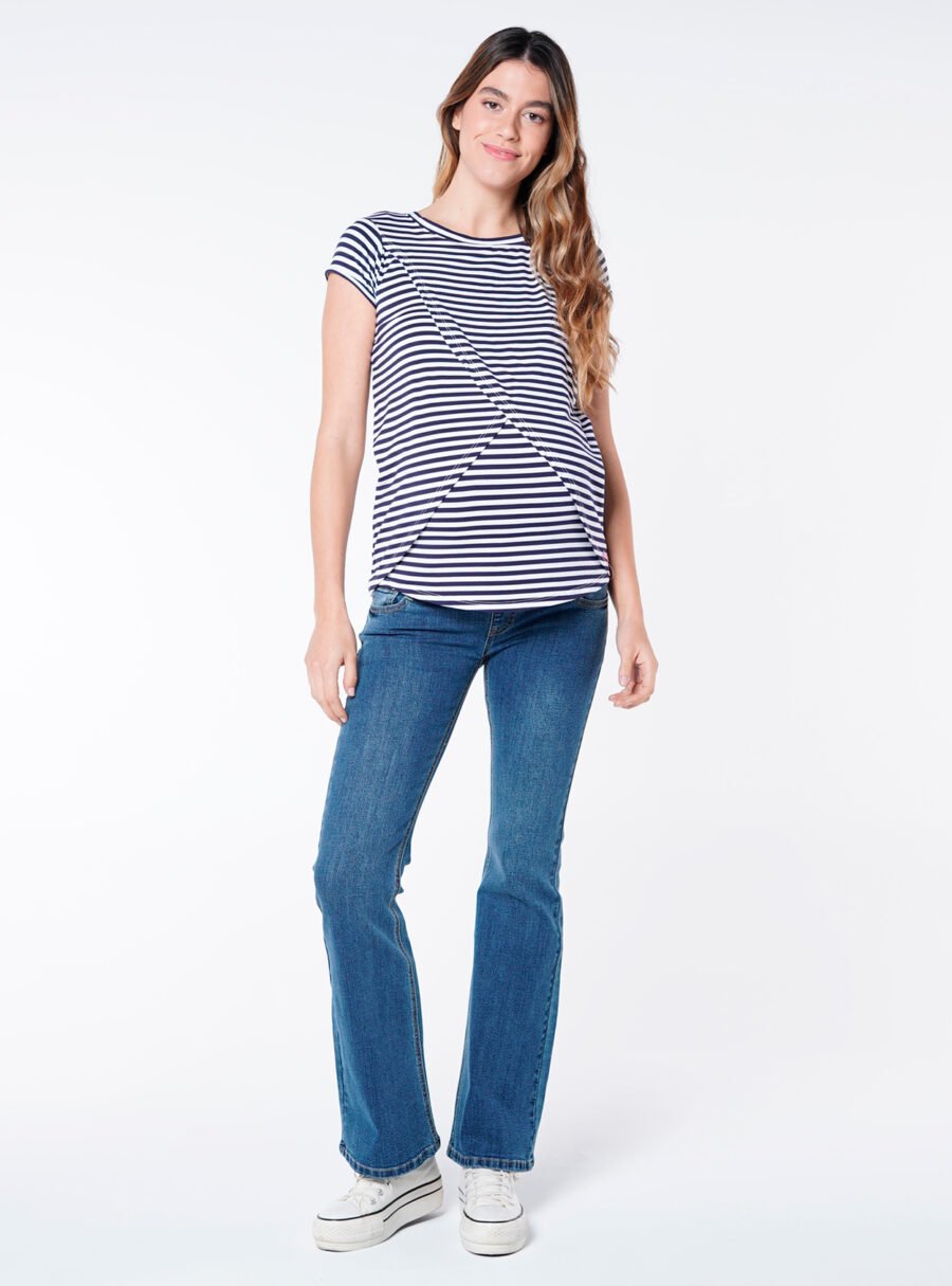 Camiseta lactancia cruzada con rayas - Imagen 5