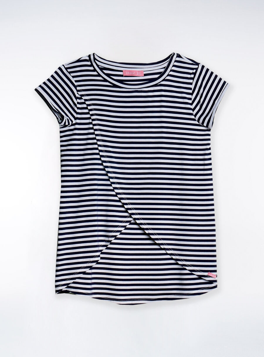 Camiseta lactancia cruzada con rayas - Imagen 6