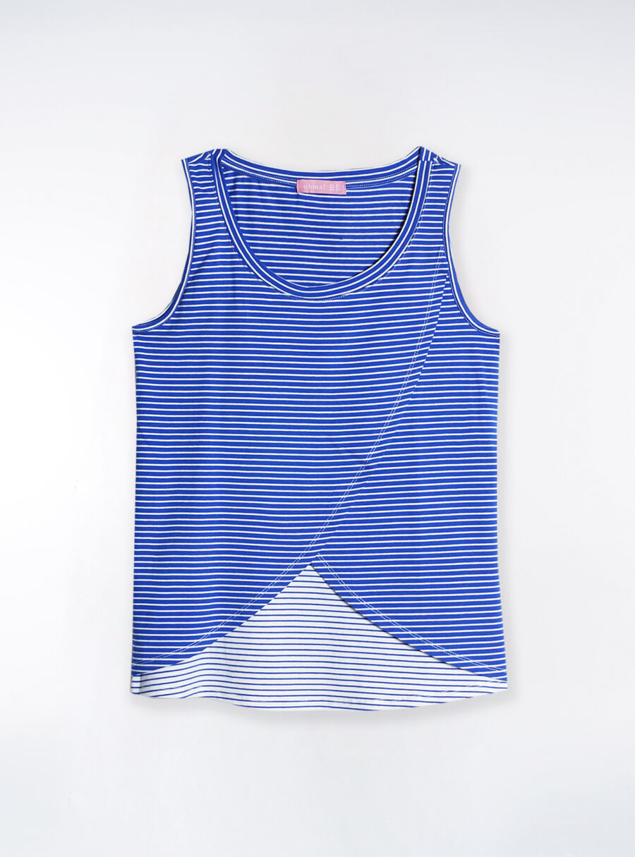 Camiseta lactancia sin mangas rayada y cruzada - Imagen 6