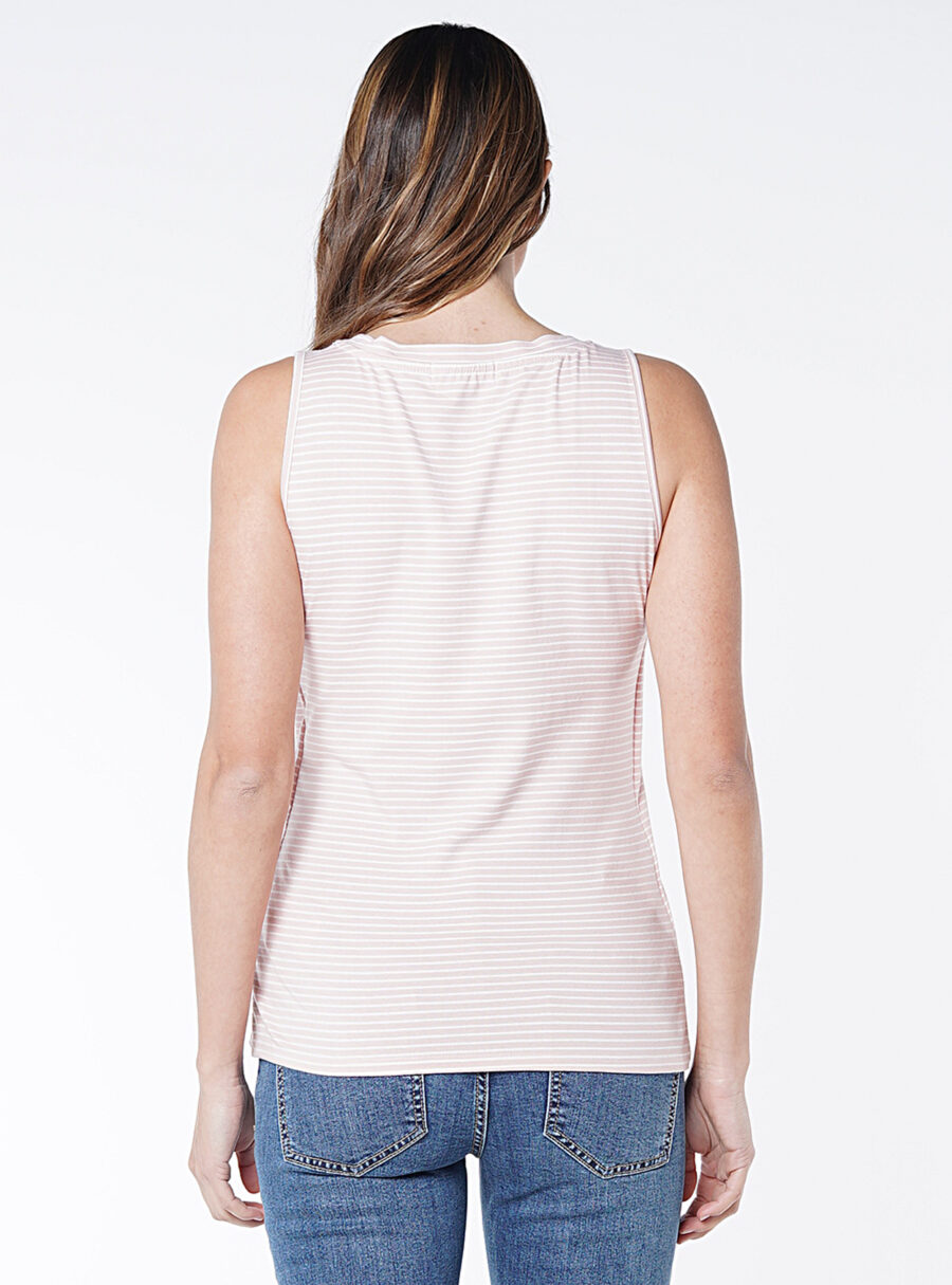 Camiseta lactancia sin mangas rayada y cruzada - Imagen 3