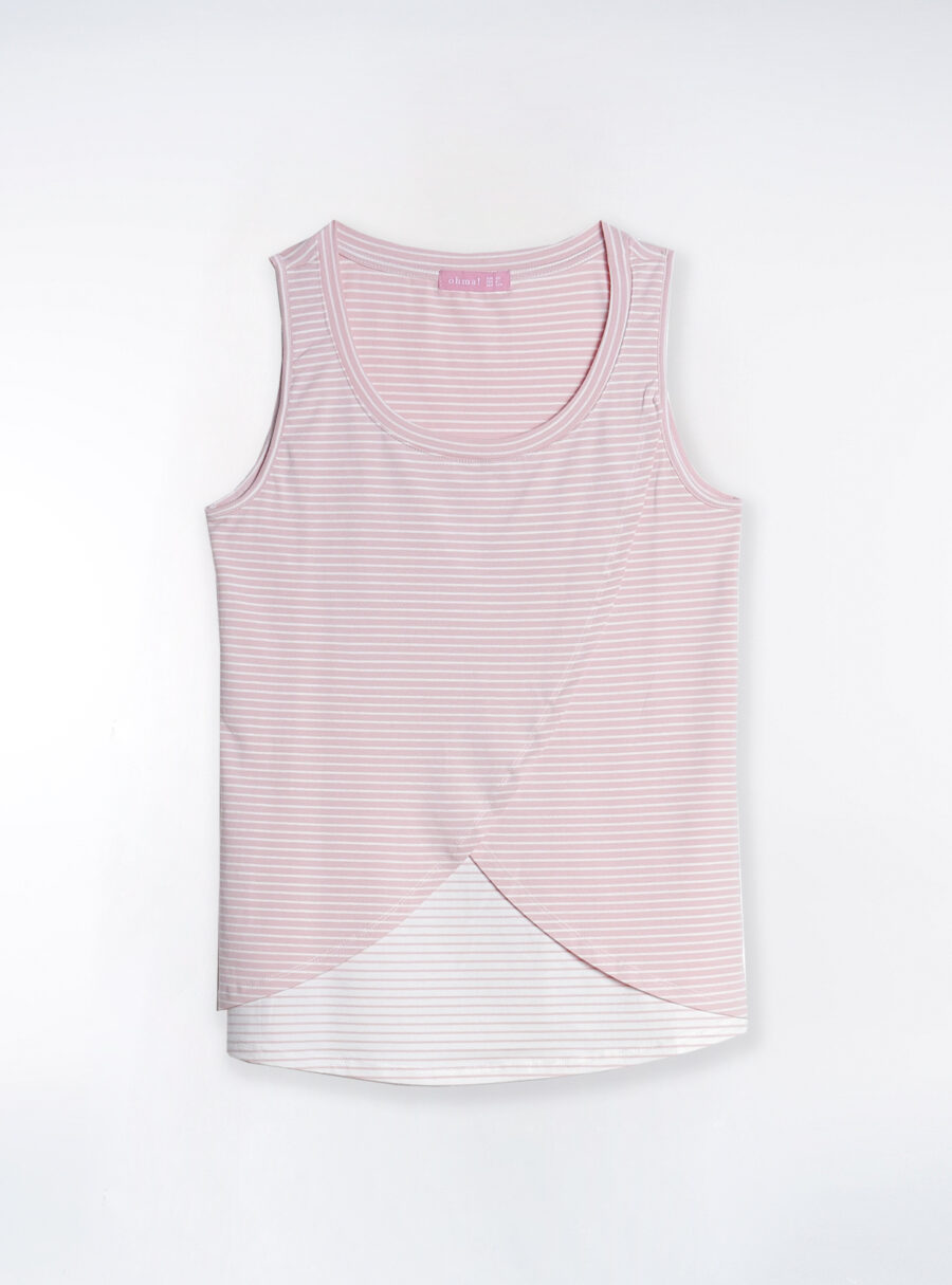 Camiseta lactancia sin mangas rayada y cruzada - Imagen 6