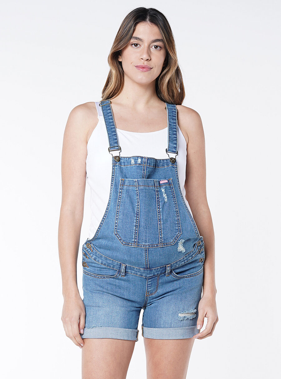 Peto corto denim premamá con rotos