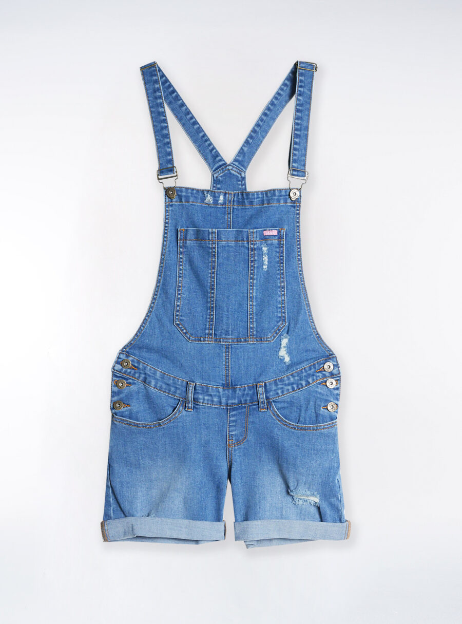 Peto corto denim premamá con rotos - Imagen 5