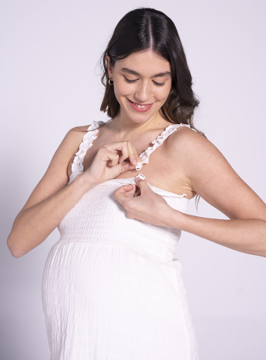 Maxi vestido lactancia con fruncido - Imagen 5