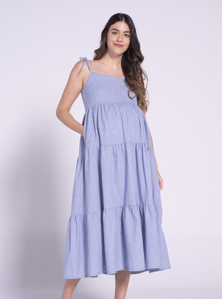Maxivestido con rayas