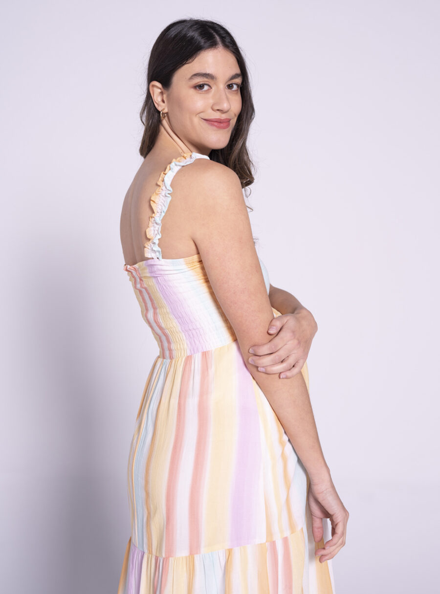 Maxivestido lactancia rayas multicolor - Imagen 4