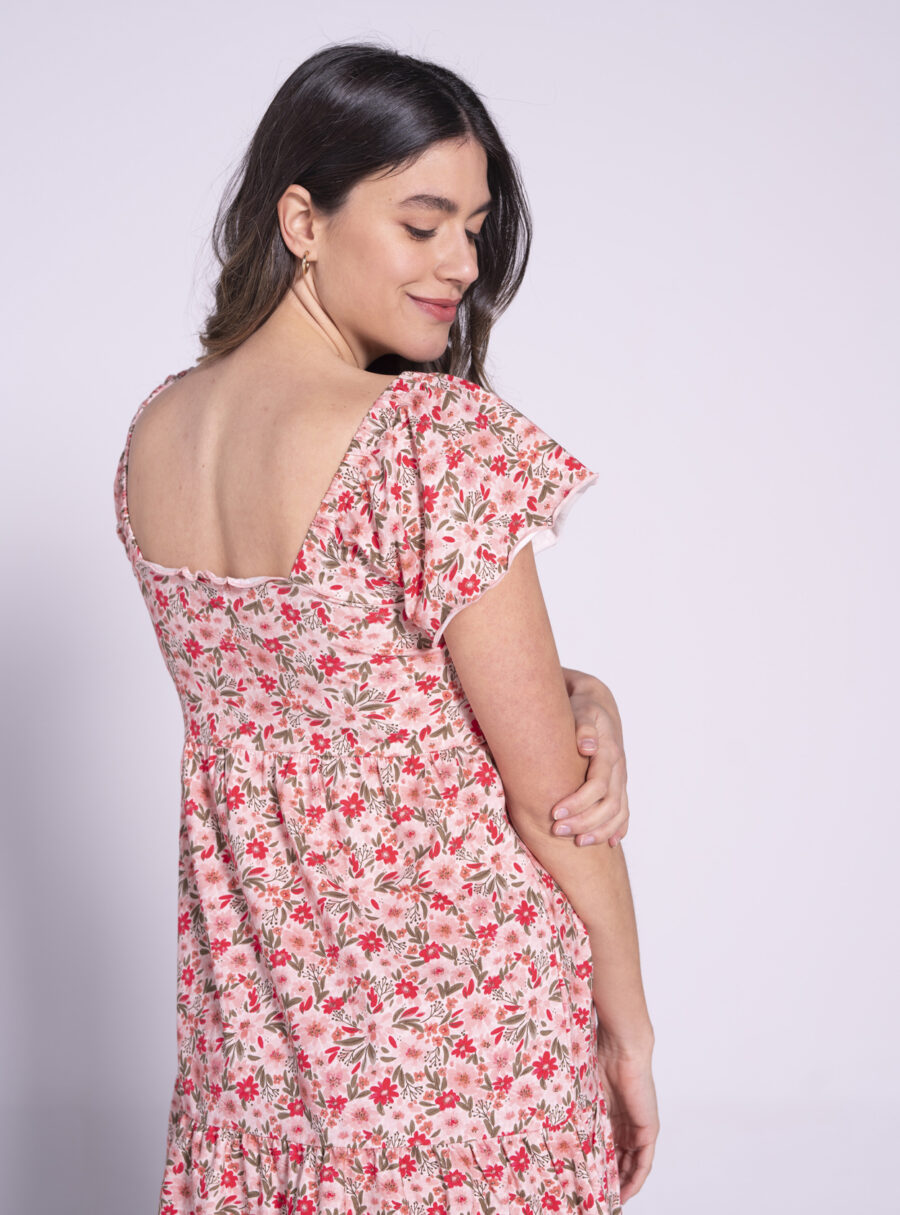 Vestido lactancia estampado con nudo - Imagen 3