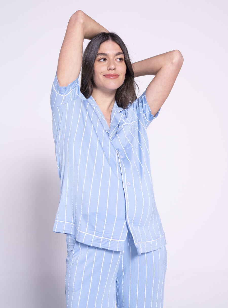 Pack pijama camisero rayado - Imagen 2