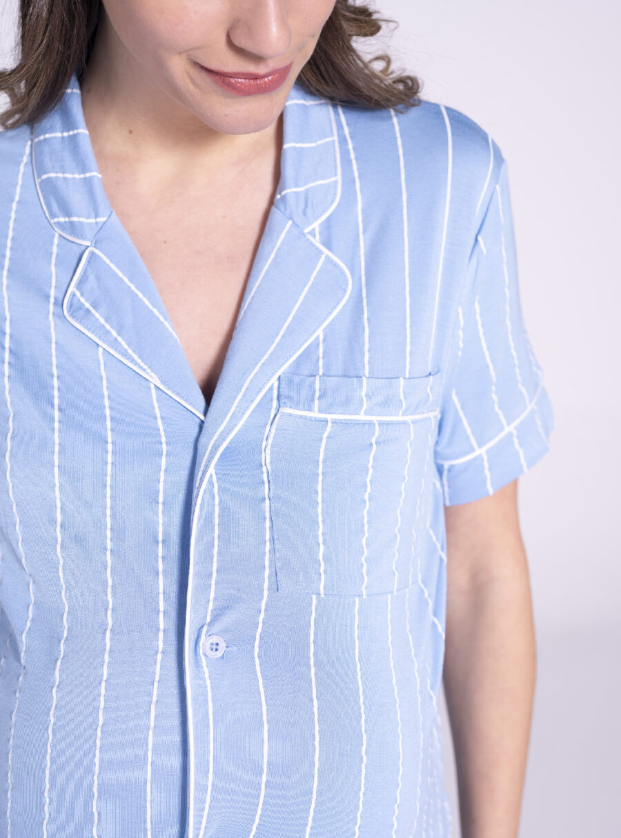 Pack pijama camisero rayado - Imagen 5