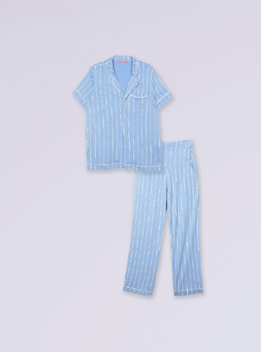 Pack pijama camisero rayado - Imagen 7