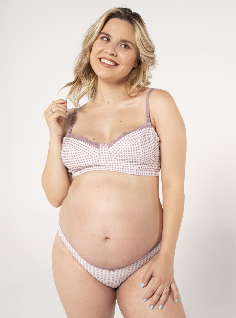 Braguita premamá algodón print vichy - Imagen 4