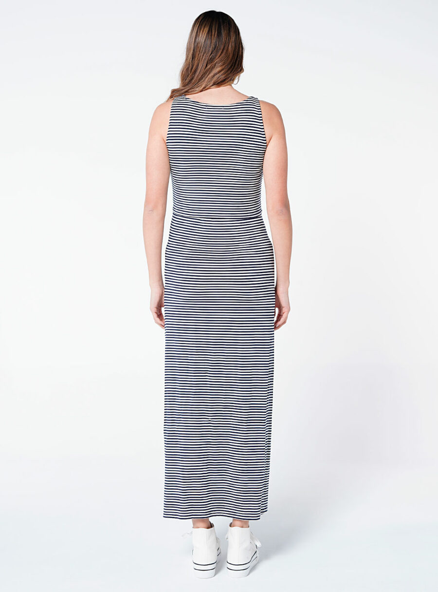 Vestido largo de lactancia de rayas - Imagen 4