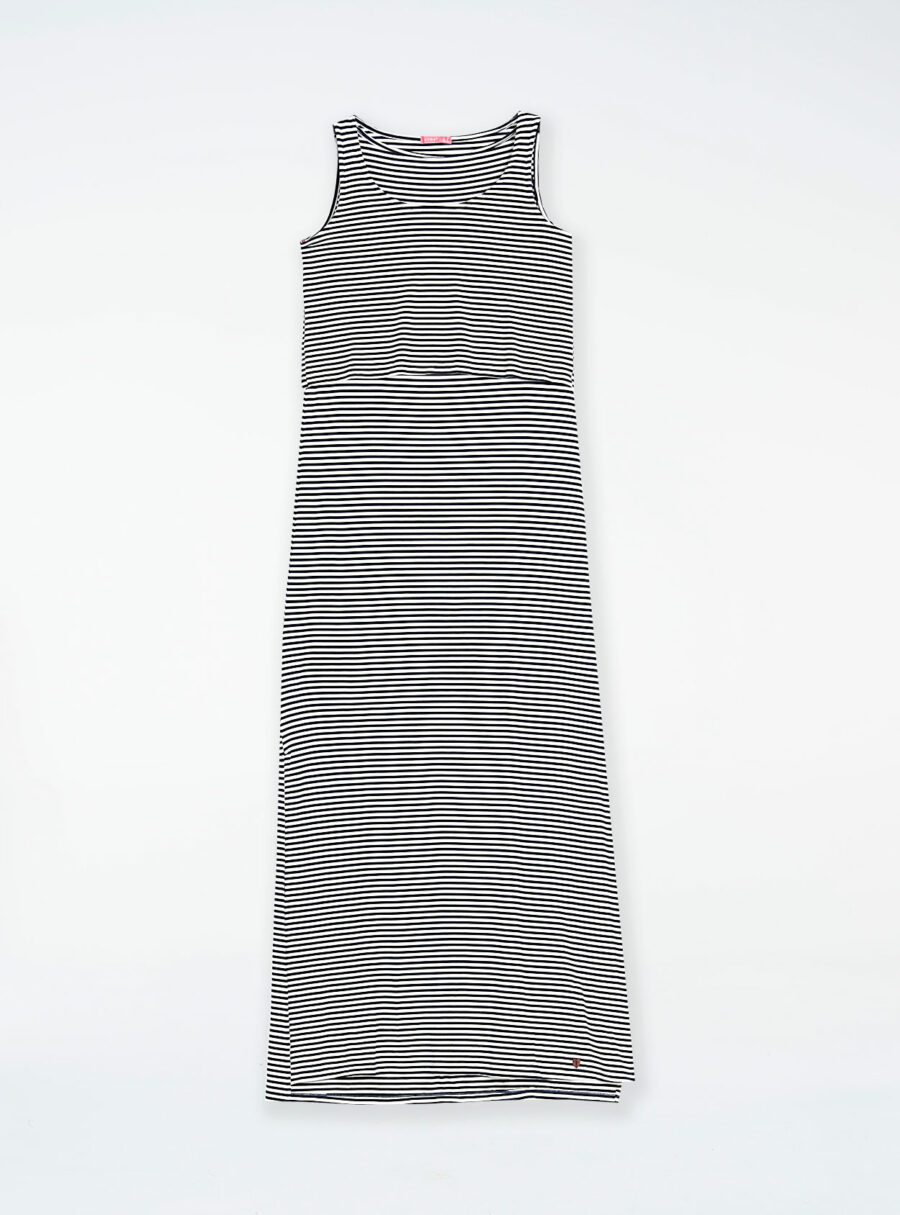 Vestido largo de lactancia de rayas - Imagen 6
