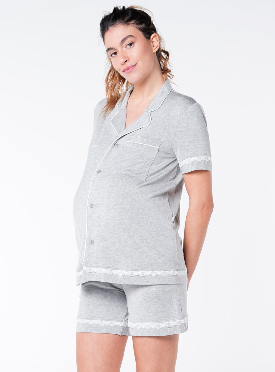 Camiseta de pijama premamá con encaje - Imagen 2