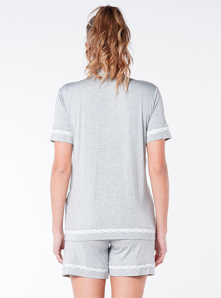 Camiseta de pijama premamá con encaje - Imagen 3