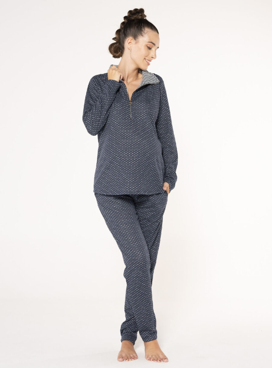 Pack sudadera + jogger topos y rayas en el interior