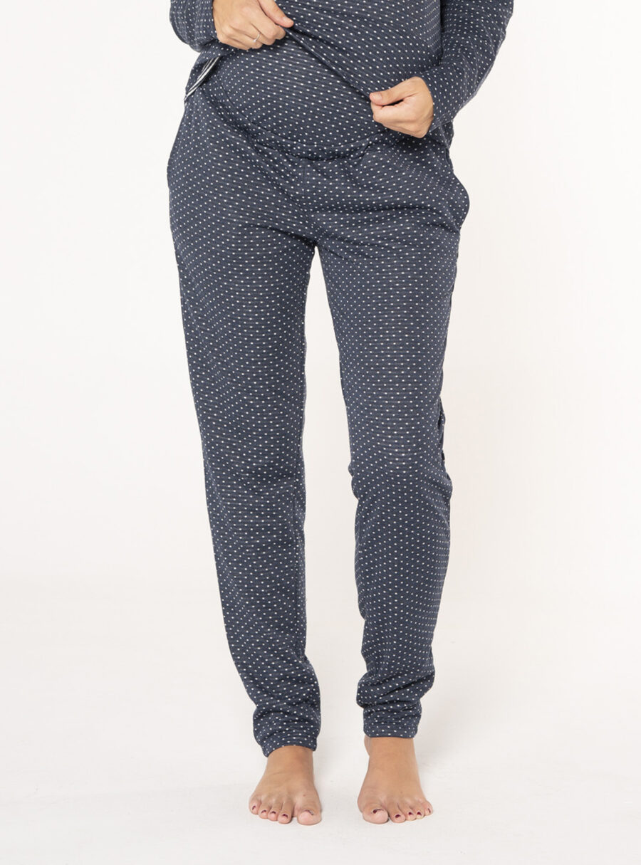 Pantalón comfort con topos y rayas en el interior