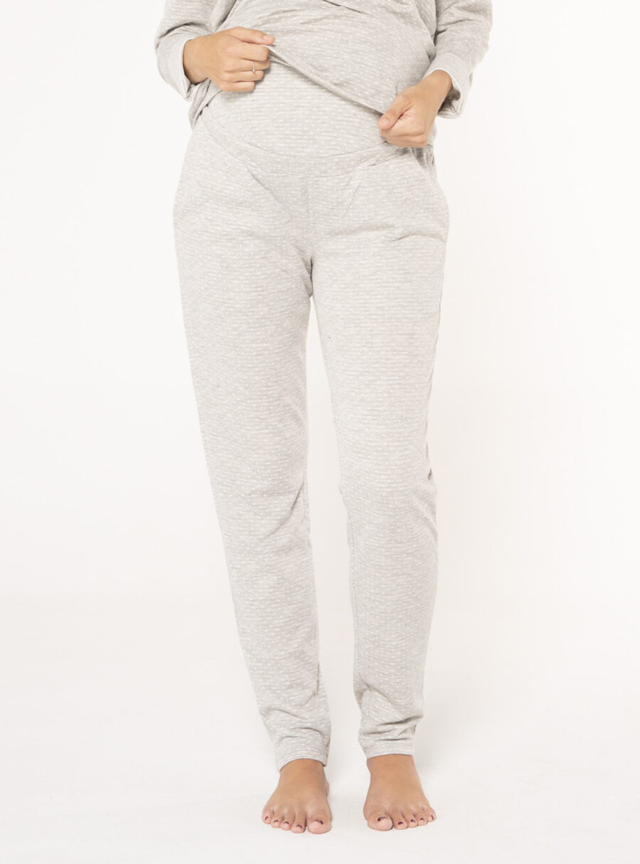 Pantalón comfort con topos y rayas en el interior