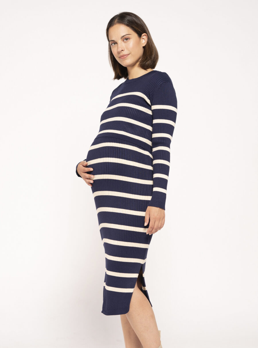 Vestido lactancia de punto con rayas - Imagen 2