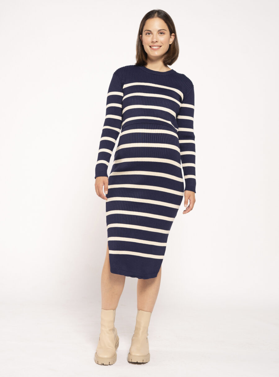 Vestido lactancia de punto con rayas - Imagen 4