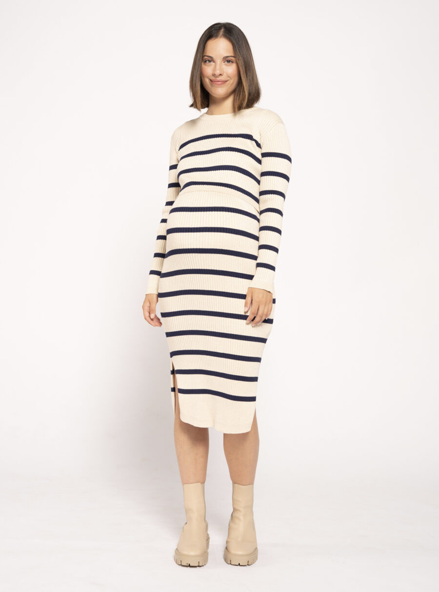 Vestido lactancia de punto con rayas