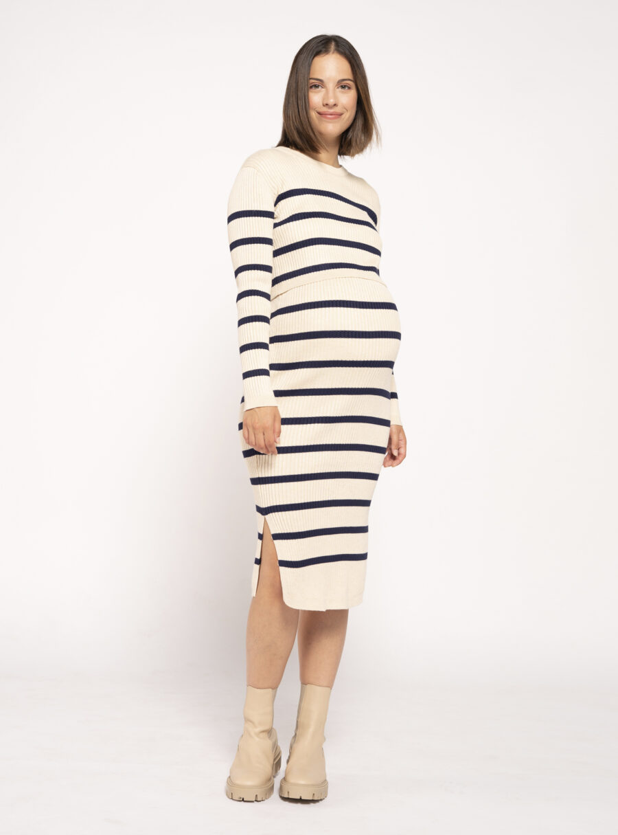 Vestido lactancia de punto con rayas - Imagen 4