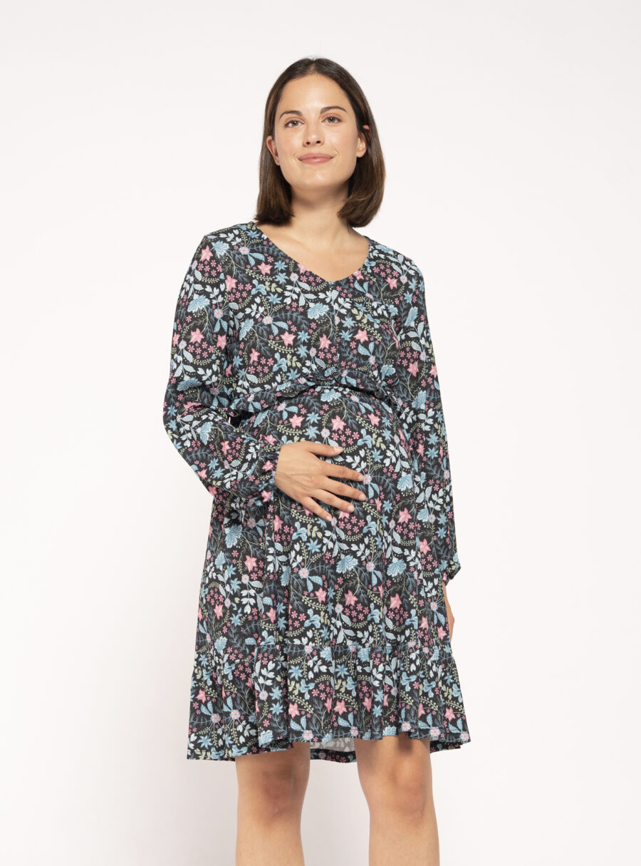Vestido lactancia estampado con smock