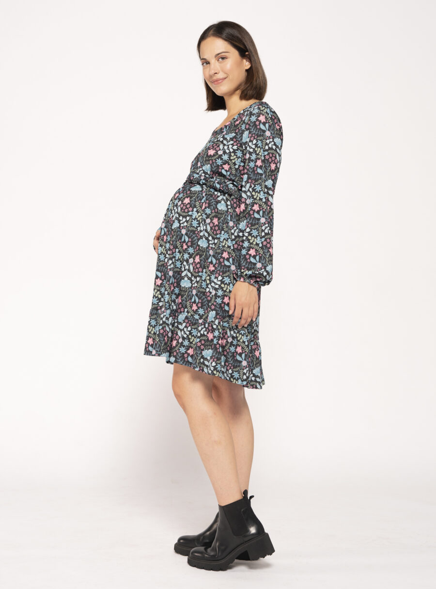 Vestido lactancia estampado con smock - Imagen 2