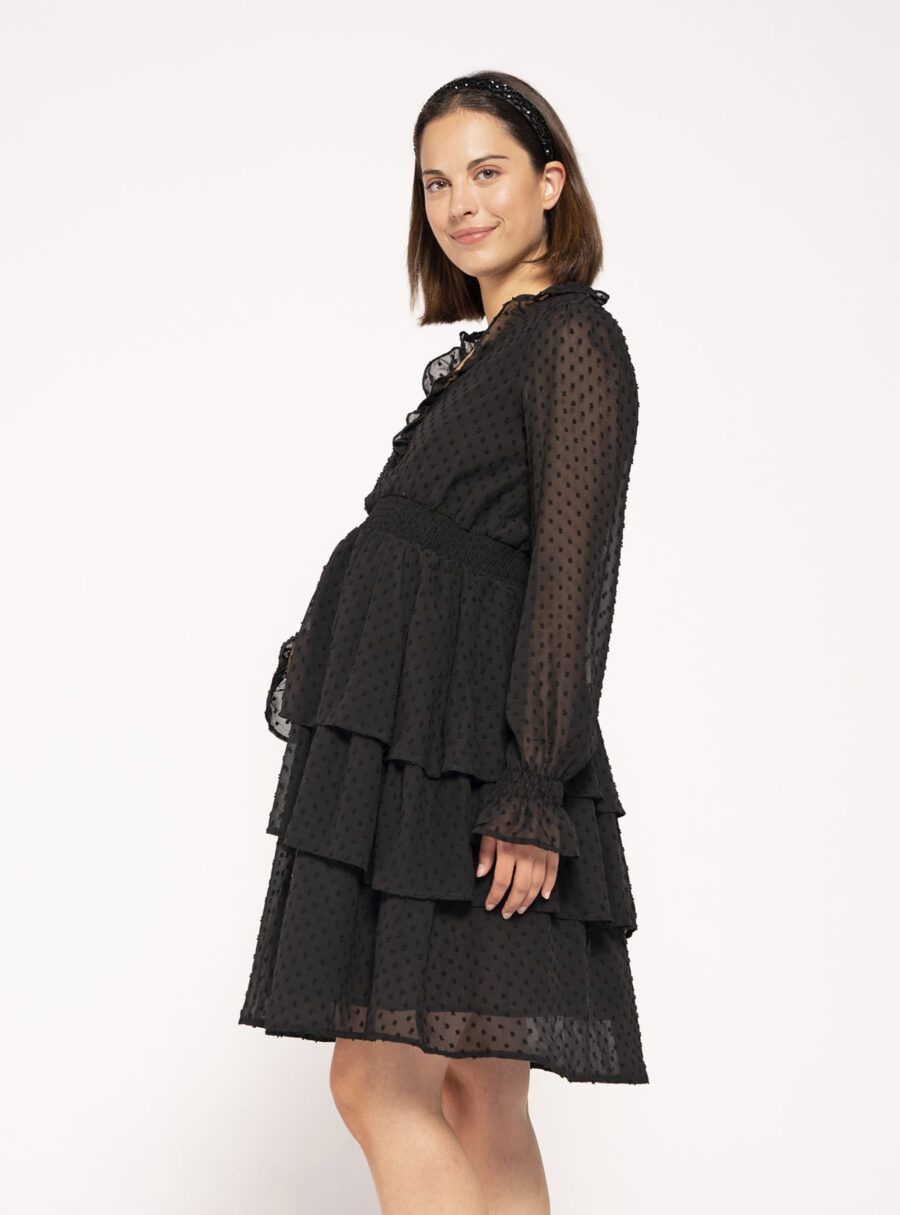 Vestido lactancia de plumetti negro - Imagen 2