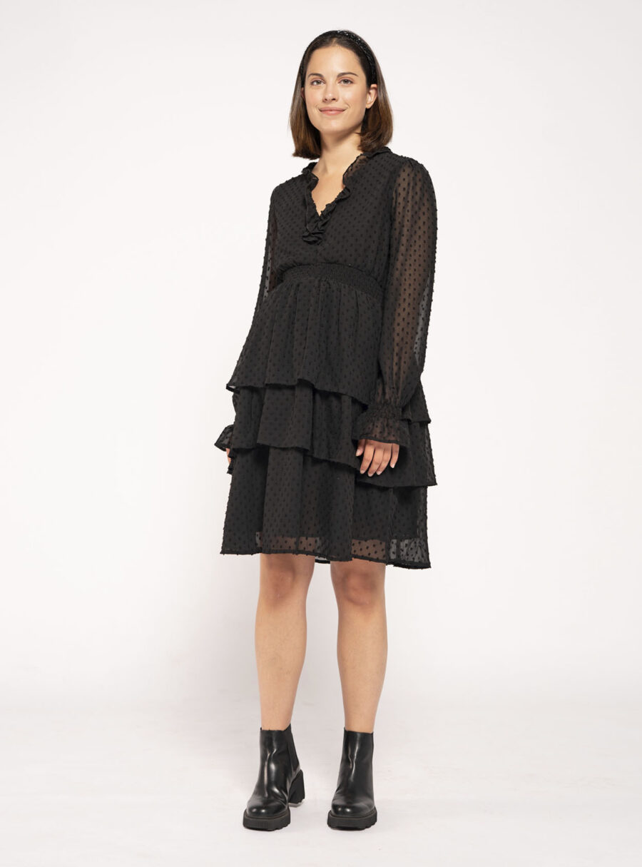 Vestido lactancia de plumetti negro - Imagen 4