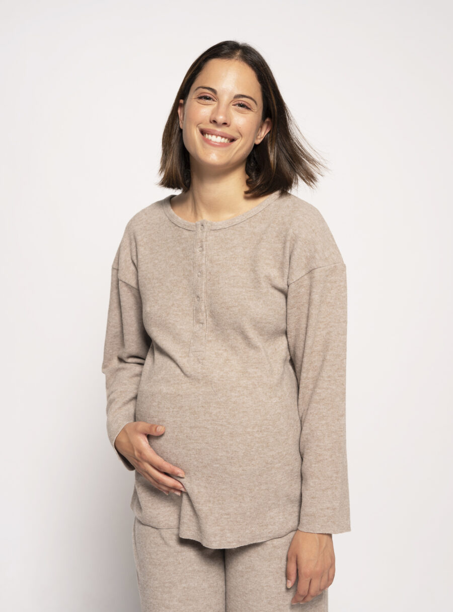 Camiseta lactancia comfy con botones