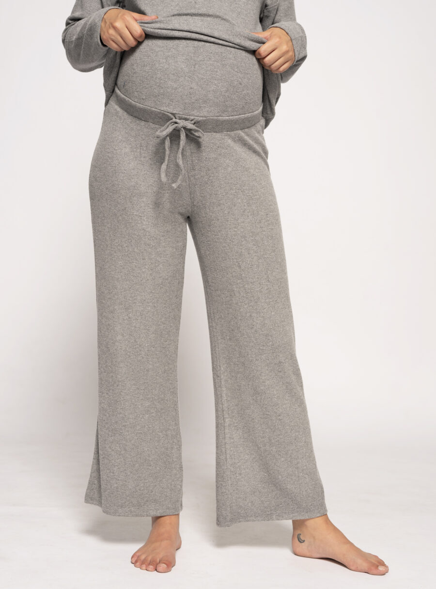 Pantalón premamá ancho de canalé home