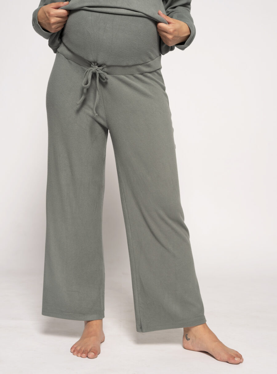 Pantalón premamá ancho de canalé home
