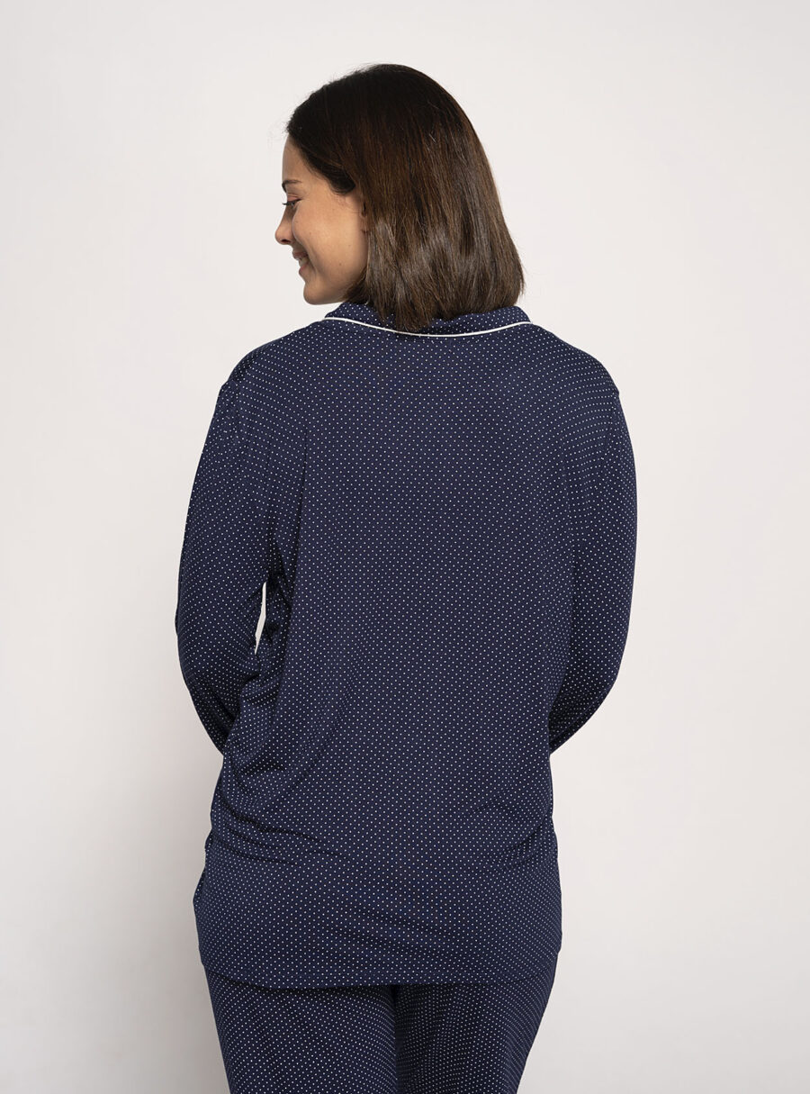 Camiseta de pijama camisero lactancia con topos - Imagen 3