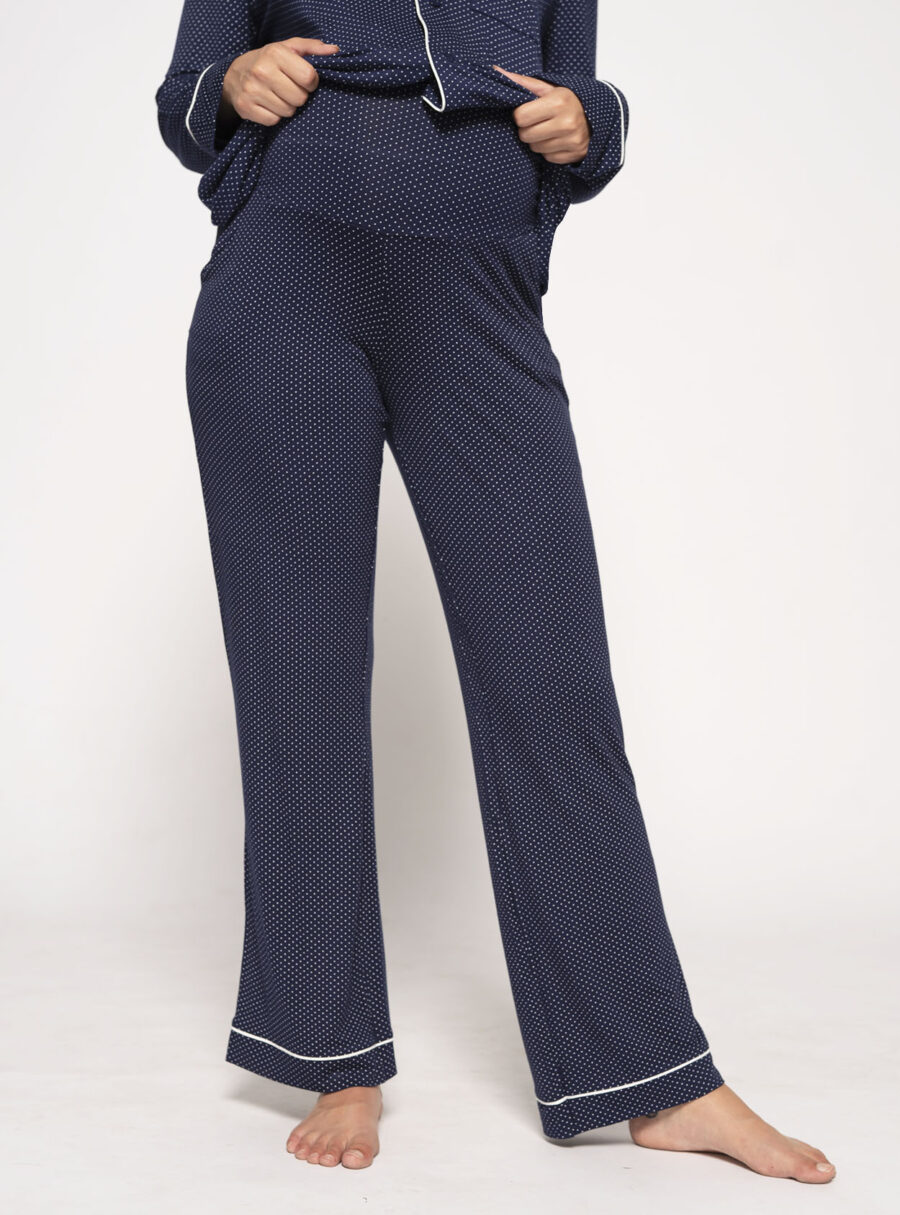 Pantalón de pijama premamá con topos