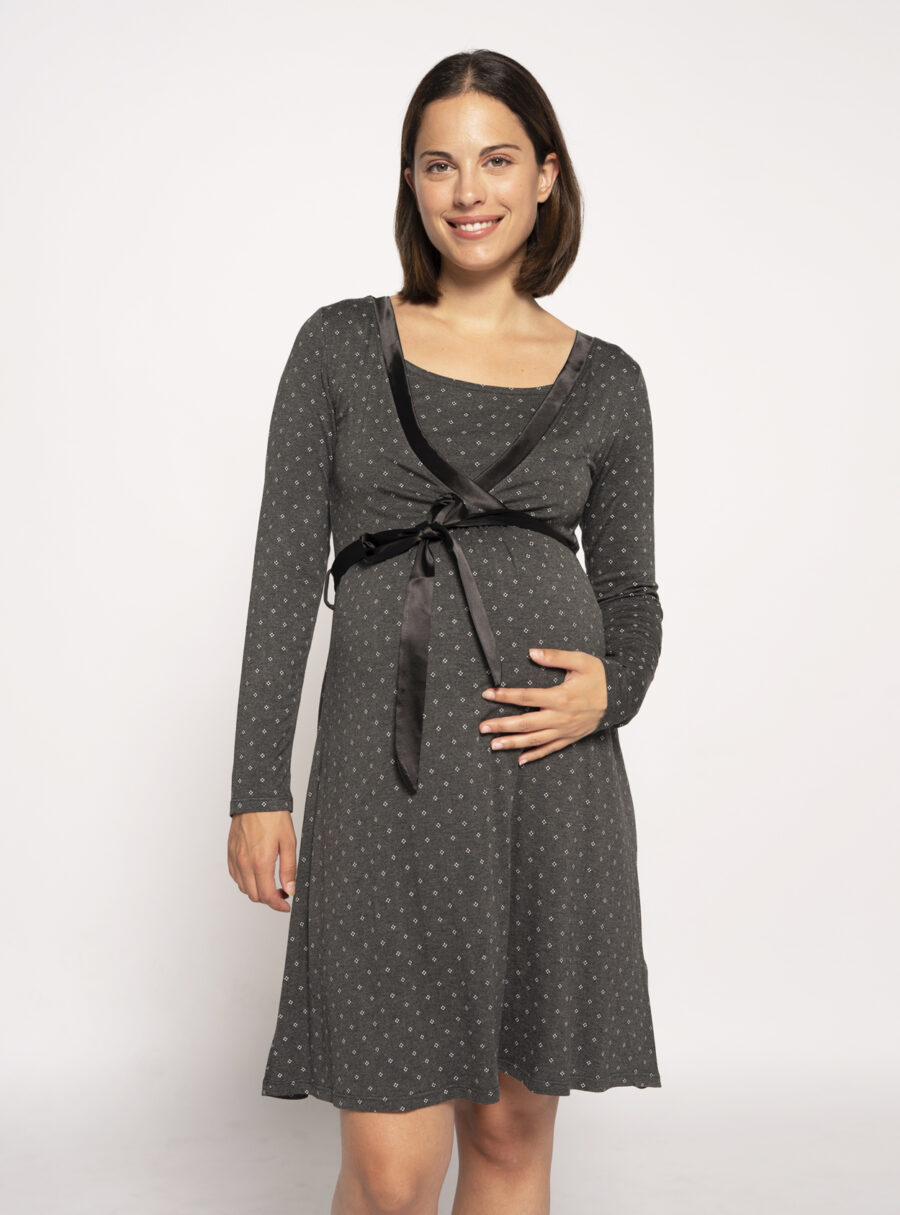 Camisón lactancia con print corbatero