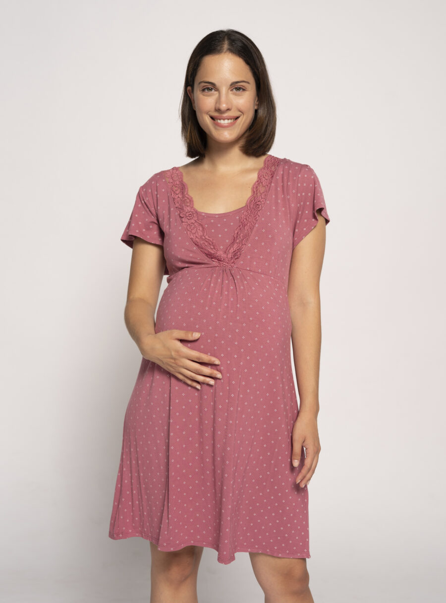 Camisón lactancia con print corbatero