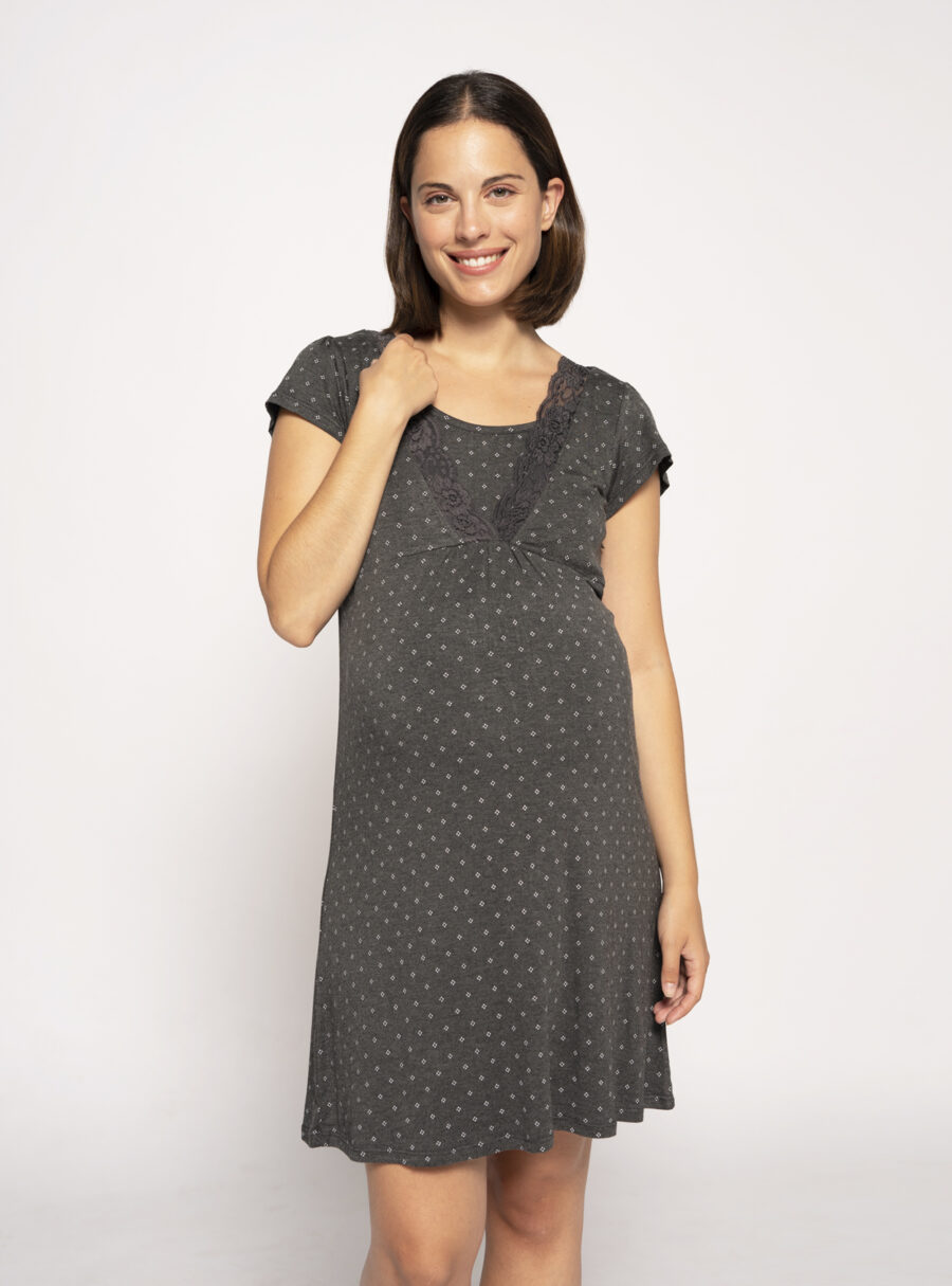 Camisón lactancia con print corbatero