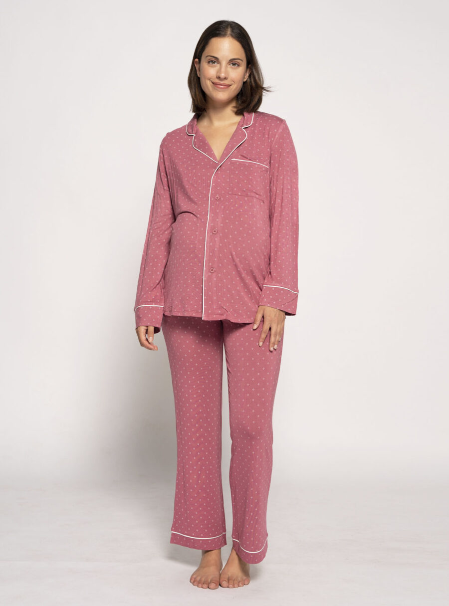 Camiseta de pijama camisero lactancia con print corbatero - Imagen 4