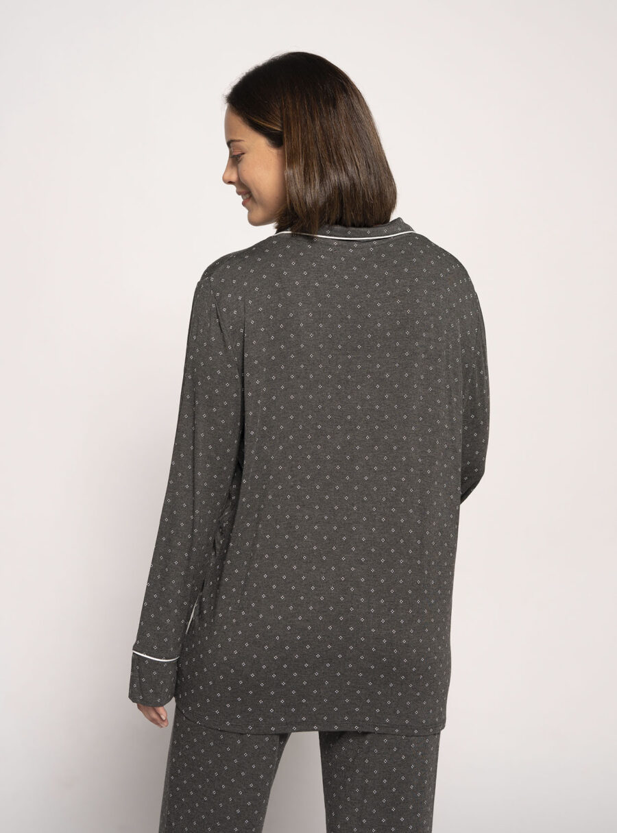 Camiseta de pijama camisero lactancia con print corbatero - Imagen 3